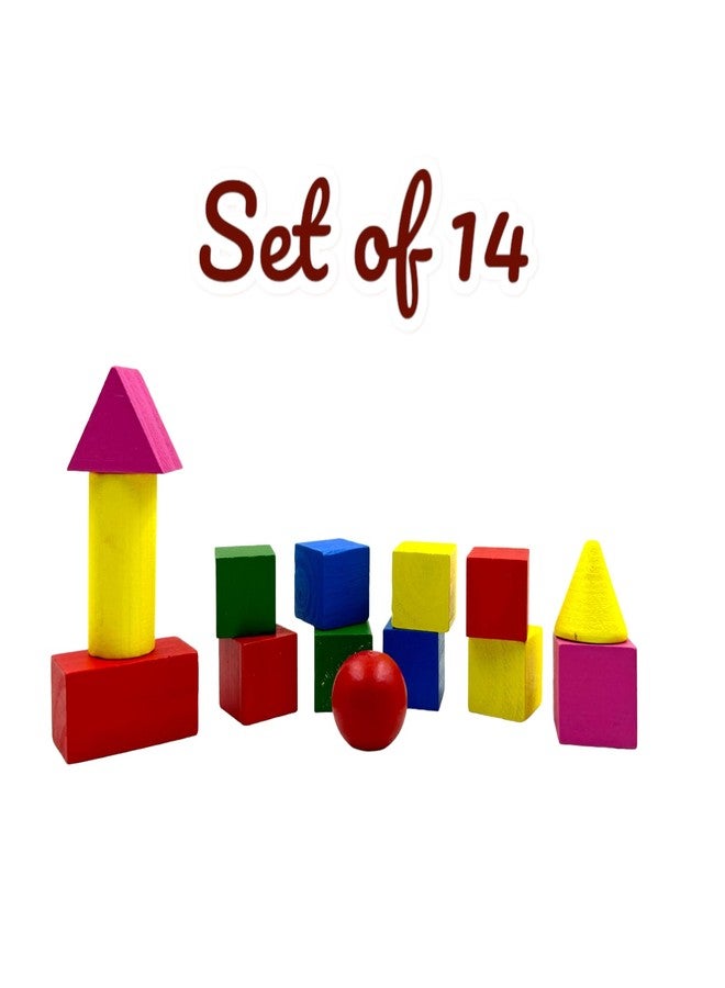 SAMVARDHAN 3D Wooden Shapes Geometric Solids Wooden Blocks for Preschool Elementary Education Early Learning for 2-9 Yrs Kids (Set of 14) Small size - Image 3