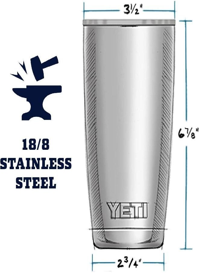 YETI Rambler 20 Oz Tumbler, Stainless Steel, Vacuum Insulated With Magslider Lid, Navy  - Image 3