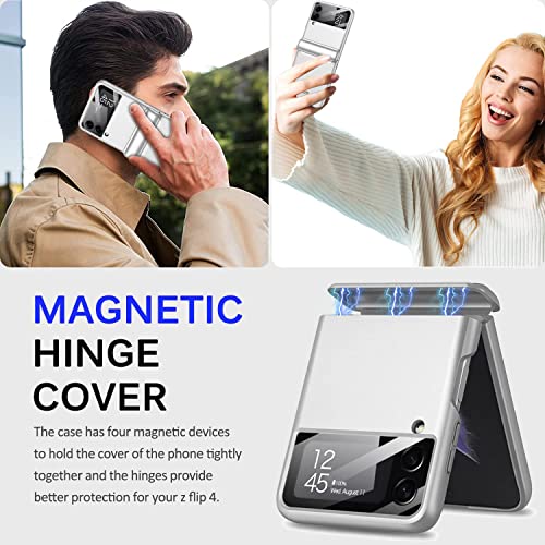 Kapa Ultra Thin Back Cover for Galaxy Z Flip4 / Z Flip 4,Magnetic Hinge Protection and Inbuilt Glass Window Protection, White - Image 2