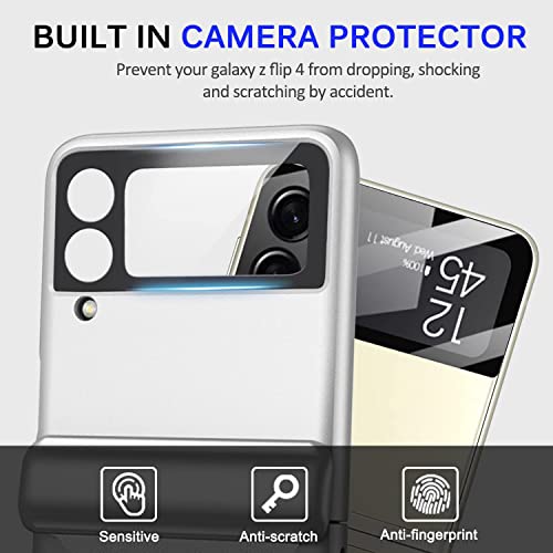 Kapa Ultra Thin Back Cover for Galaxy Z Flip4 / Z Flip 4,Magnetic Hinge Protection and Inbuilt Glass Window Protection, White - Image 3