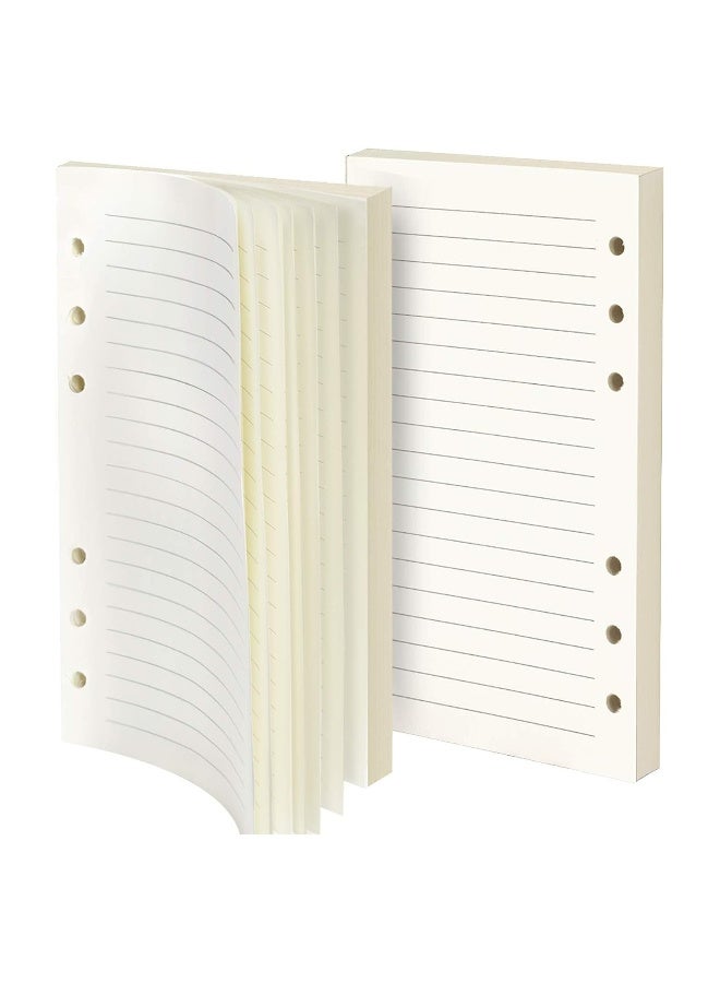 Refill Lined Paper, Leather Journal Refills Lined, Blank Filler Paper, 6-Holes Inserts (320 Pages) for A6 Binder Refillable Journals Notebooks, 2 Pack (Each Pack 80 Sheets, 160 Pages), Inserts Paper - Image 1