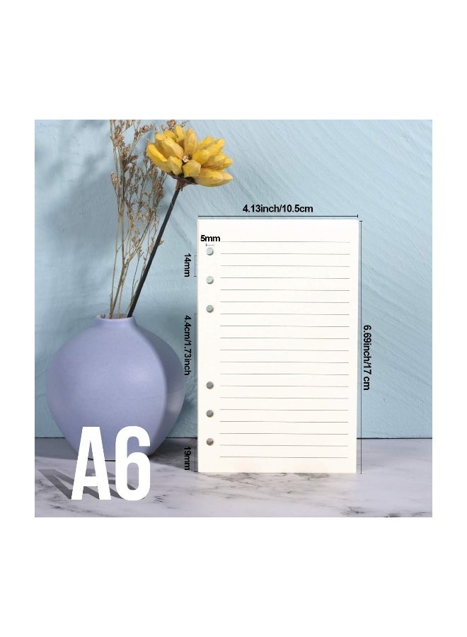 Refill Lined Paper, Leather Journal Refills Lined, Blank Filler Paper, 6-Holes Inserts (320 Pages) for A6 Binder Refillable Journals Notebooks, 2 Pack (Each Pack 80 Sheets, 160 Pages), Inserts Paper - Image 5