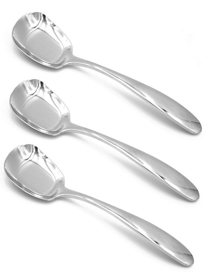 ERCRYSTO Stainless Steel Square Spoons - Set of 3 (Large) - Image 1