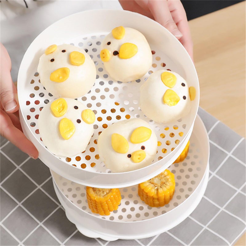 Double Layer Microwave Steamer Pot 3 Tier Food Cooker For Rice Vegetables Fish Meat - Image 4