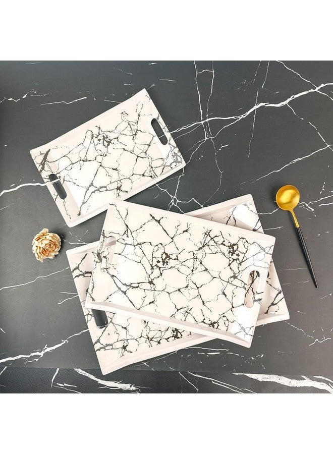 UPC Tray Set for Serving/Serving Tray Set of 3/ Premium Printed Tray for Serving/Multi-Use Nashta Plate (Small, Medium & Large) - Image 2