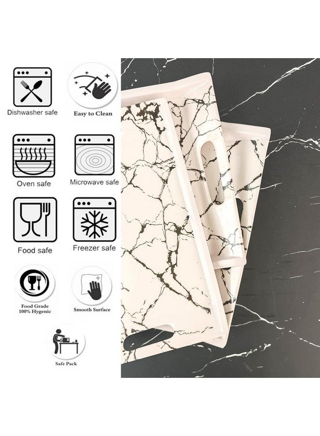 UPC Tray Set for Serving/Serving Tray Set of 3/ Premium Printed Tray for Serving/Multi-Use Nashta Plate (Small, Medium & Large) - Image 4