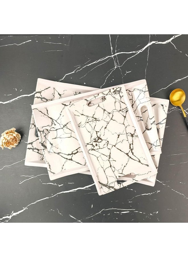 UPC Tray Set for Serving/Serving Tray Set of 3/ Premium Printed Tray for Serving/Multi-Use Nashta Plate (Small, Medium & Large) - Image 3