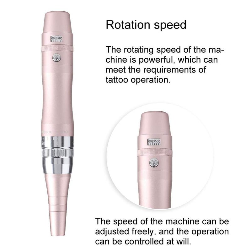 klarako Tattoo Machine, Tattoo Pen Rotary Tattoo Machine, Professional Semi Permanent Makeup Machine, for Shader Liner Coloring, Assorted Motor Gun Kits(pink) pink - Image 5