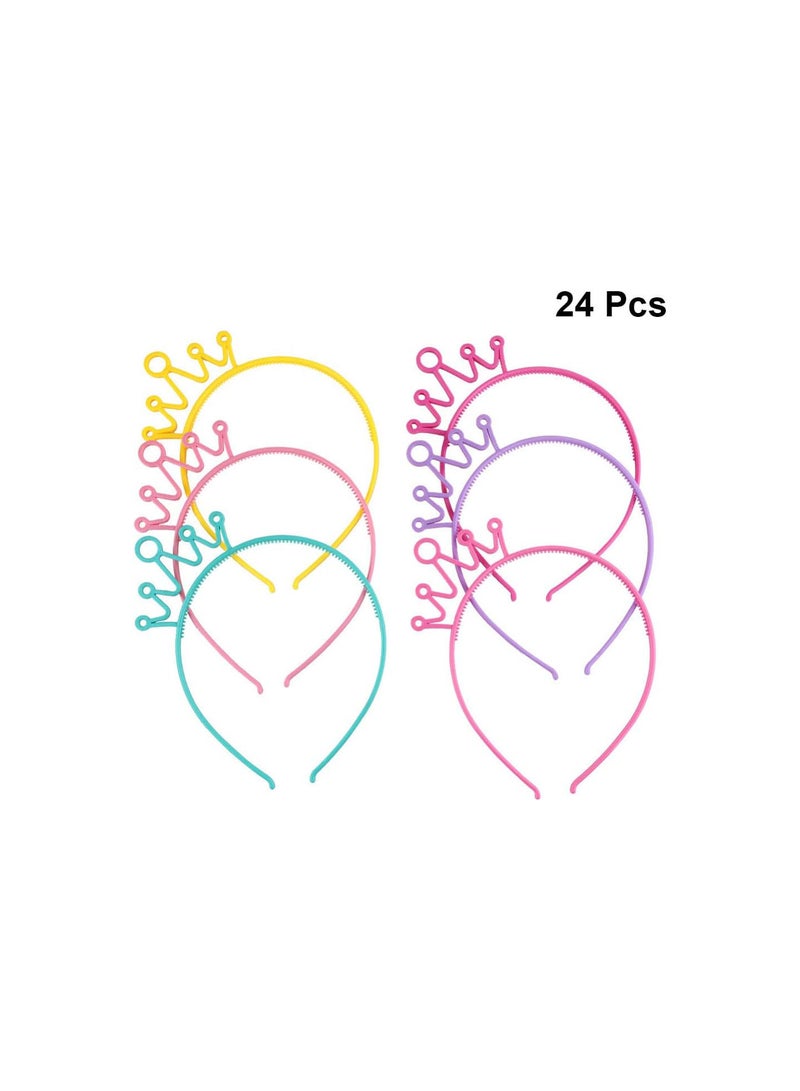 GGOOT 24pcs Plastic Crown Headband Tiaras Apparel Accessories Novelty Princess Hats Tiaras Crowns Hair Bands Headpiece Headwear Headhoop Kids Party Favors Supplies - Image 5