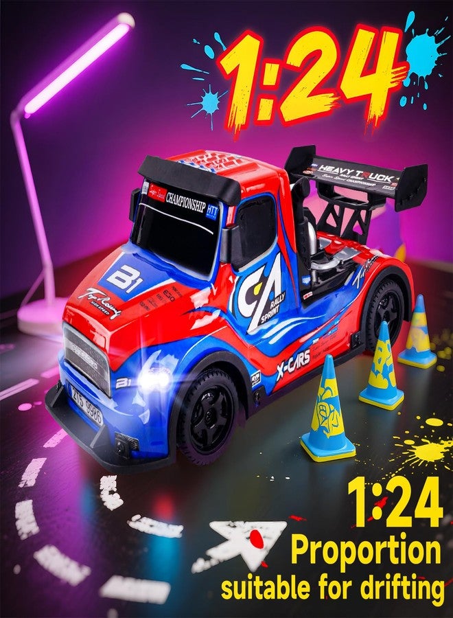 BEZGAR RC Drift Car | 2.4GHz 4WD Remote Control Car with Color-Shifting Lights & Dual Tire Sets | 20 Min Playtime RC Cars for Kids | Racing Toy Remote Control Truck for Boys Girls Adults (Red) - Image 2