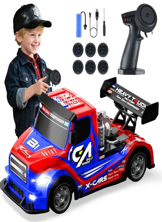 BEZGAR RC Drift Car | 2.4GHz 4WD Remote Control Car with Color-Shifting Lights & Dual Tire Sets | 20 Min Playtime RC Cars for Kids | Racing Toy Remote Control Truck for Boys Girls Adults (Red) - Image 1