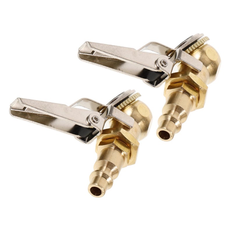 CLISPEED 2pcs Brass Locking Air Chuck Tire Inflator Clamp Quick Easy Inflation for Car Bike - Image 2