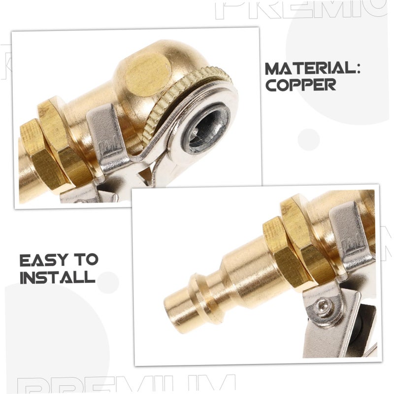 CLISPEED 2pcs Brass Locking Air Chuck Tire Inflator Clamp Quick Easy Inflation for Car Bike - Image 5