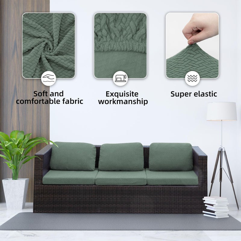 SUKAIKEQA Outdoor Cushion Covers Set,8PCS Waterproof Patio Furniture Couch Seat Slipcovers, Replacement for Sofa Sectional Chair(Coverï¼ŒOnly) - Image 3