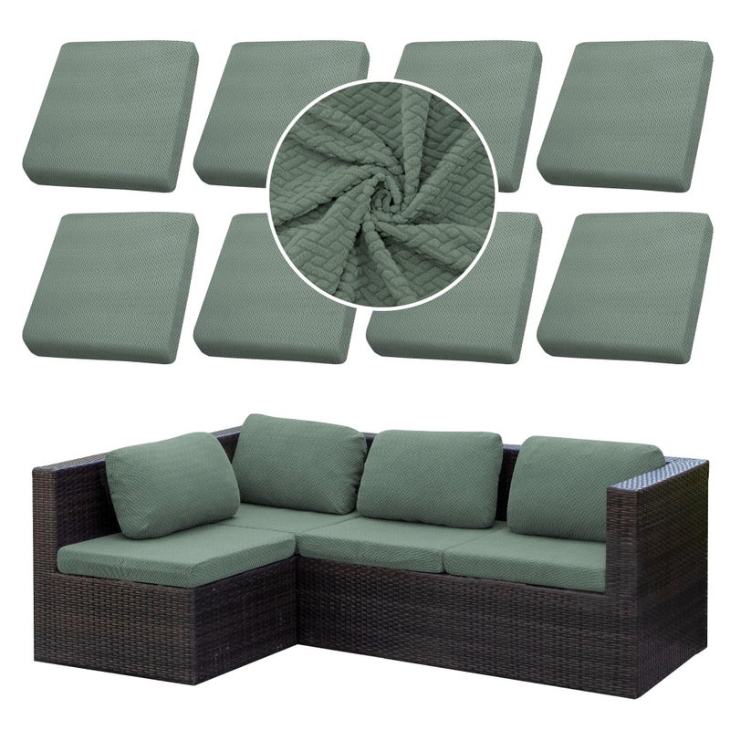 SUKAIKEQA Outdoor Cushion Covers Set,8PCS Waterproof Patio Furniture Couch Seat Slipcovers, Replacement for Sofa Sectional Chair(Coverï¼ŒOnly) - Image 1