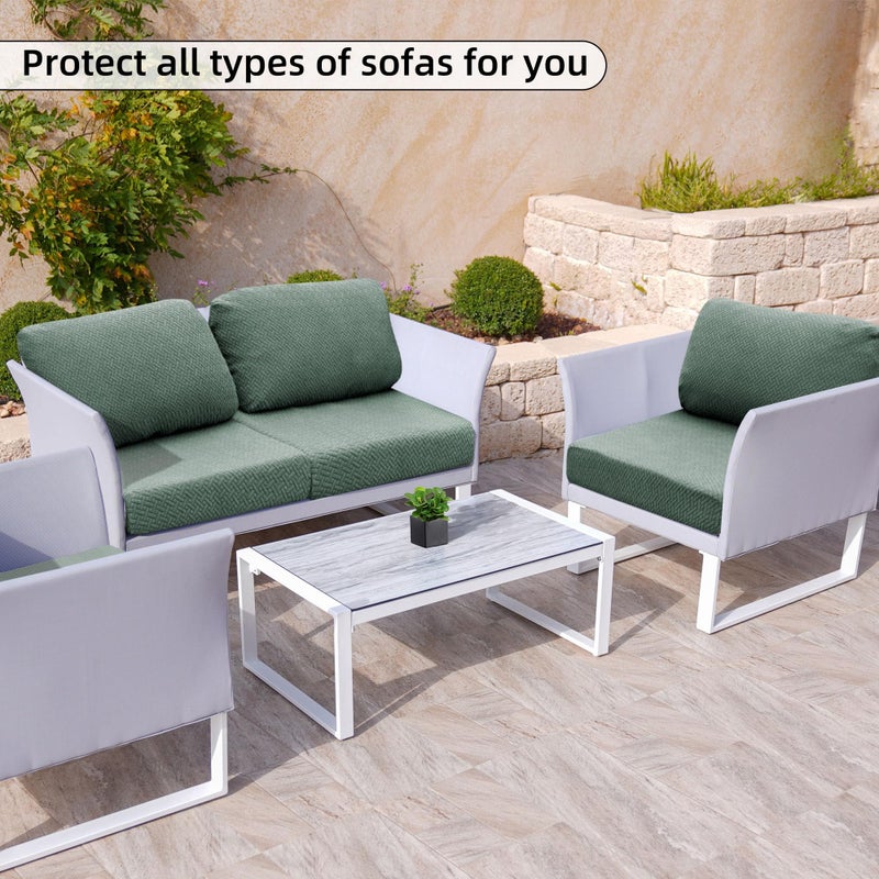 SUKAIKEQA Outdoor Cushion Covers Set,8PCS Waterproof Patio Furniture Couch Seat Slipcovers, Replacement for Sofa Sectional Chair(Coverï¼ŒOnly) - Image 4