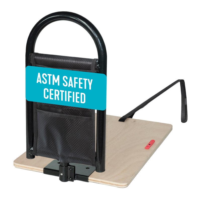 Stander Stander BedCane Adult Bed Rail and Support Handle Bedside Safety Elderly Stand Assist with Organizer Pouch ASTM Safety Approved Bedrail 