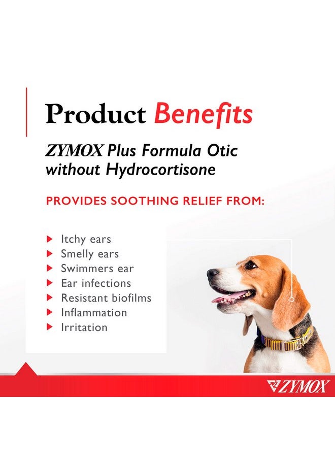 Zymox - Zymox Advanced Formula Otic Plus Enzymatic Ear Solution for Dogs and Cats Without Hydrocortisone, 1.25oz - Image 1