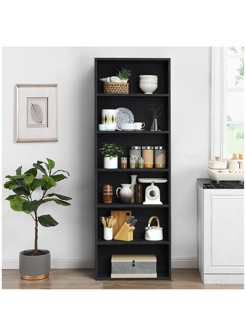 غوغويا أرفف كتب وخزائن كتب أرفف تخزين أرضية قائمة 6 طبقات عرض أرفف تخزين 180 سم خزانة كتب طويلة 180 سم أثاث ديكور منزلي للمكتب المنزلي، غرفة المعيشة، غرفة النوم - Image 1