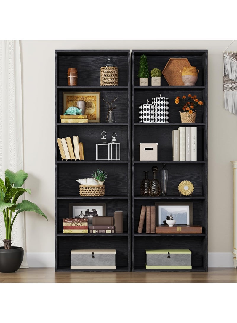 غوغويا أرفف كتب وخزائن كتب أرفف تخزين أرضية قائمة 6 طبقات عرض أرفف تخزين 180 سم خزانة كتب طويلة 180 سم أثاث ديكور منزلي للمكتب المنزلي، غرفة المعيشة، غرفة النوم - Image 5