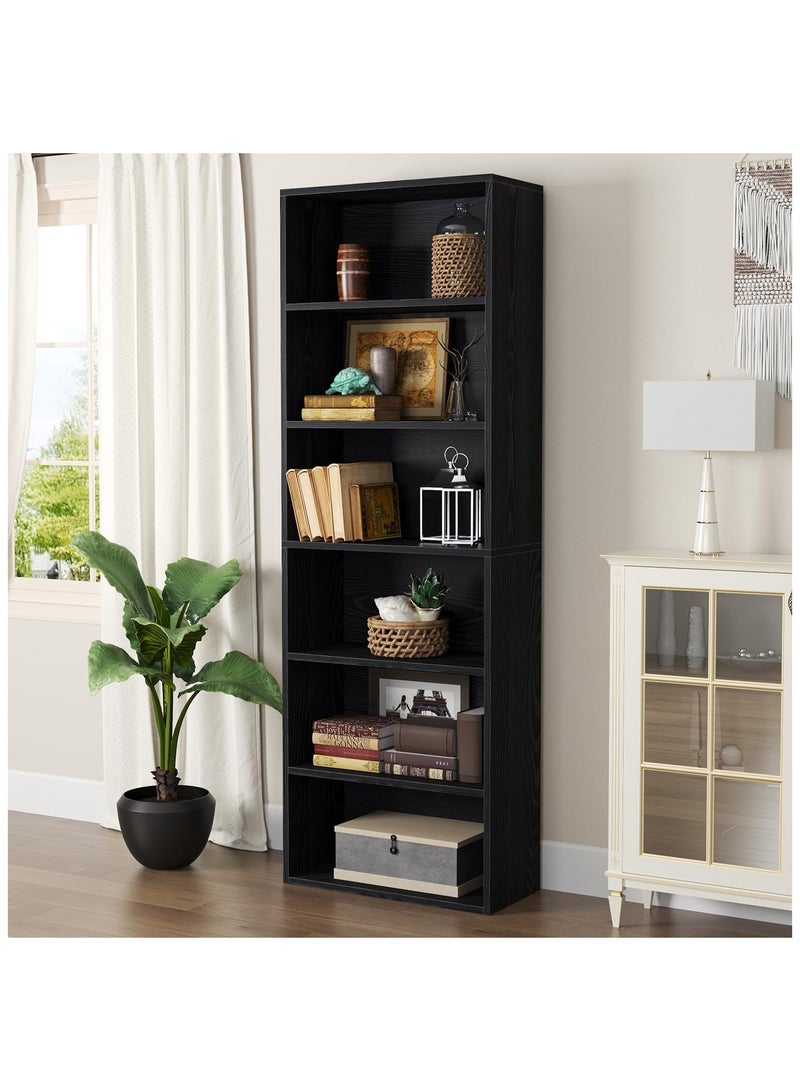 غوغويا أرفف كتب وخزائن كتب أرفف تخزين أرضية قائمة 6 طبقات عرض أرفف تخزين 180 سم خزانة كتب طويلة 180 سم أثاث ديكور منزلي للمكتب المنزلي، غرفة المعيشة، غرفة النوم - Image 4