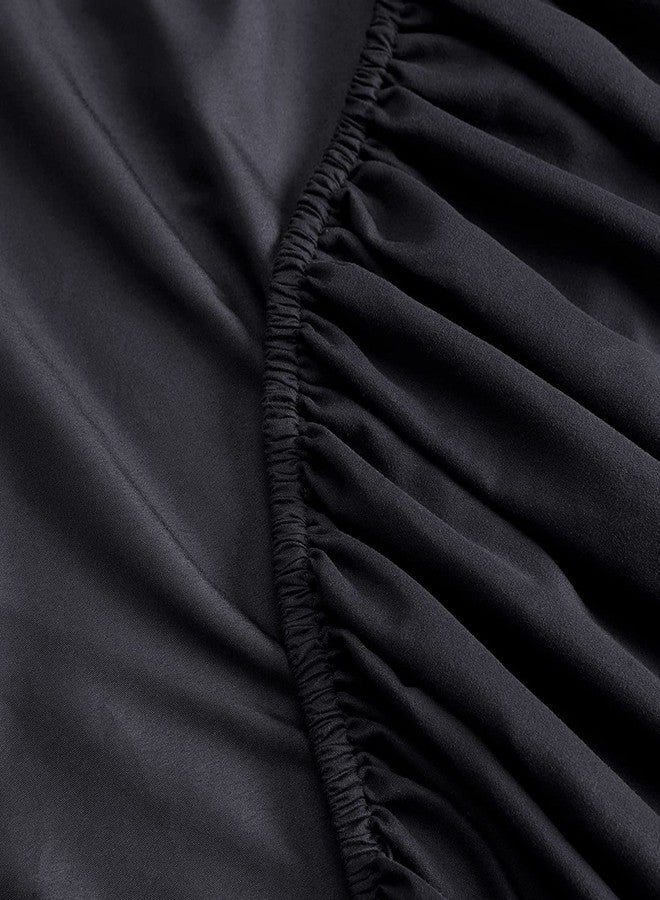 سيرتا طقم ملاءات سرير سرتا سيمبلي كلين فائق النعومة، مضاد للحساسية، مقاوم للبقع، بجيب عميق، 3 قطع، لون أسود، مقاس توين إكس إل - Image 2