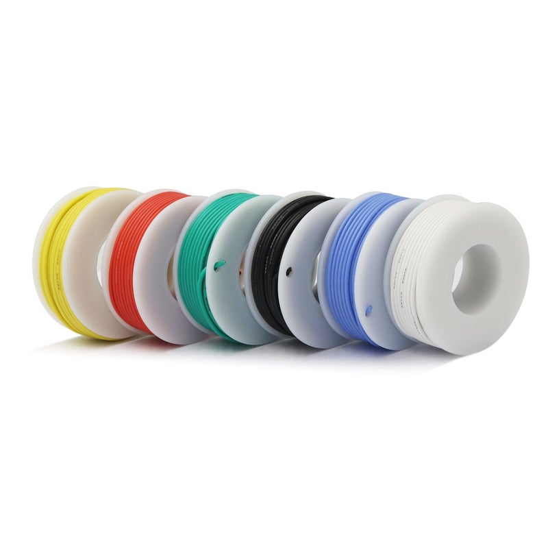 CBAZY™ Hook up Wire Kit (Stranded Wire Kit) 20 Gauge Flexible Silicone Rubber Electric Wire 6 Colors 19.6 feet Each 20 AWG - Image 2