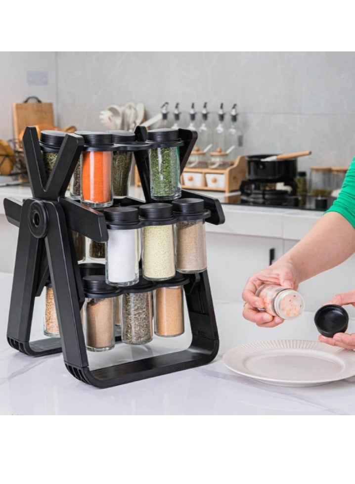 Denx Organizer and Hold For Spices And Seasoning In The Shape of Rotating Wheel Containing 18 Containers Each With a Capacity of 100 ml - Image 1