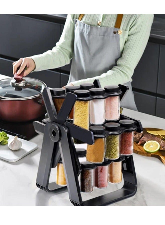 Denx Organizer and Hold For Spices And Seasoning In The Shape of Rotating Wheel Containing 18 Containers Each With a Capacity of 100 ml - Image 5