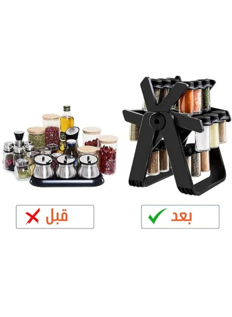 Denx Organizer and Hold For Spices And Seasoning In The Shape of Rotating Wheel Containing 18 Containers Each With a Capacity of 100 ml - Image 3