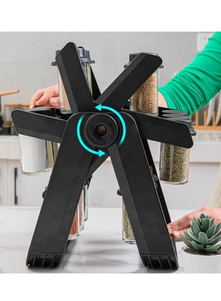 Denx Organizer and Hold For Spices And Seasoning In The Shape of Rotating Wheel Containing 18 Containers Each With a Capacity of 100 ml - Image 4