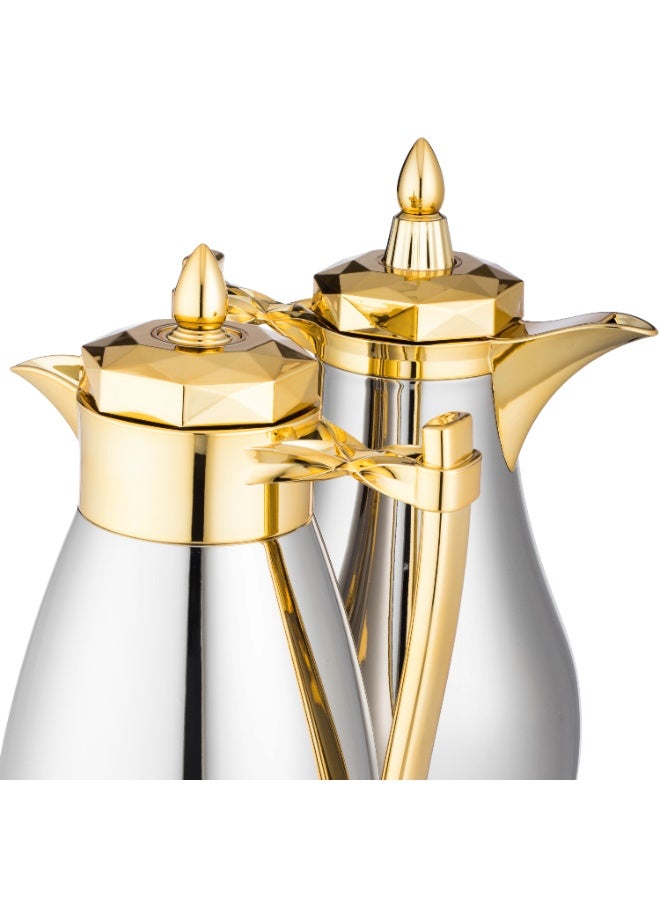 Two-piece thermos set made of high-quality stainless steel with gold and heat-preserving - Image 2