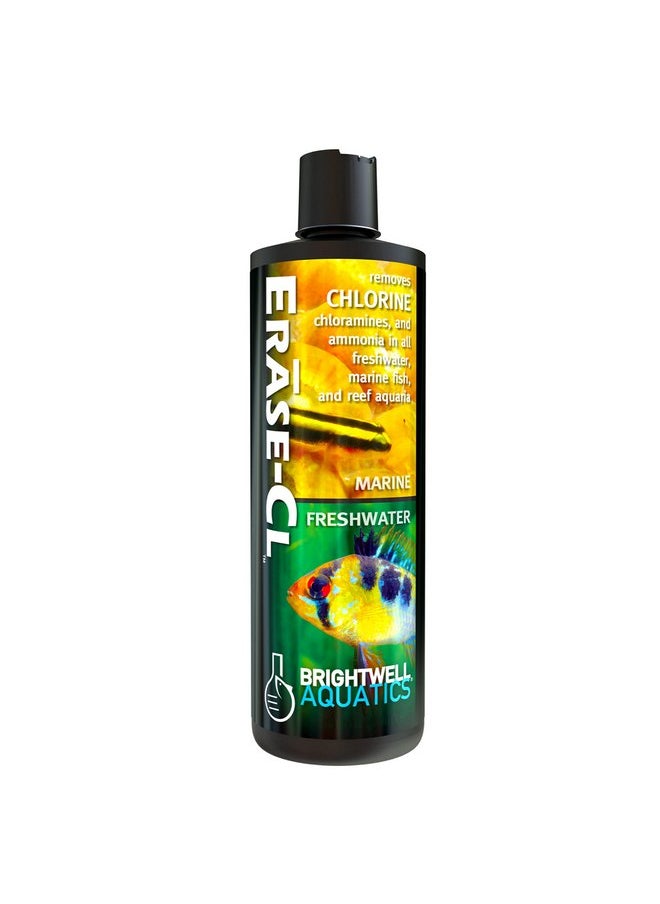 Brightwell Aquatics - Brightwell Aquatics Erase-Cl - Chloramine, Chlorine and Ammonia Remover - Aquarium Water Conditioner for Salt and Freshwater Fish Tanks - Aquarium Water Treatments, 16.9 fl oz - Image 1