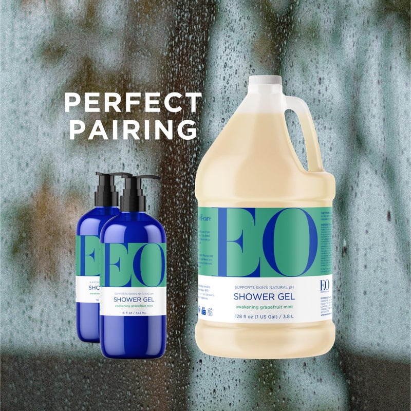 EO جل استحمام EO، 16 أونصة (عبوة من 2)، جريب فروت ونعناع، منظف عضوي قائم على النباتات لتكييف البشرة مع زيوت أساسية نقية - Image 5