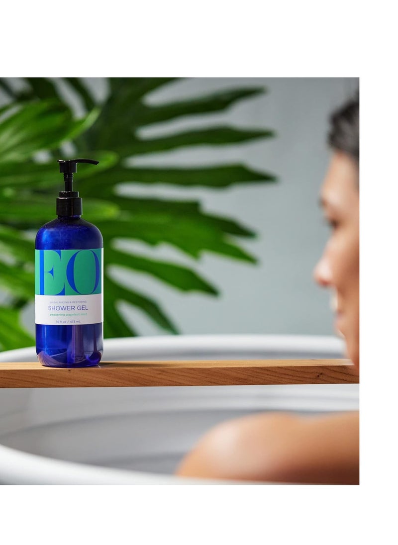 EO - EO Shower Gel Body Wash, 16 Ounce (Pack of 2), Grapefruit and Mint, Organic Plant-Based Skin Conditioning Cleanser with Pure Essentials Oils - Image 1