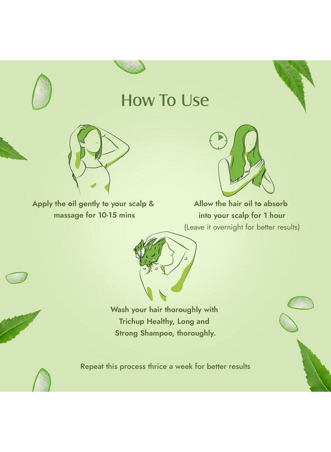 TRICHUP زيت شعر صحي طويل وقوي مع فوائد طبيعية من زيت السمسم وزيت جوز الهند ومغذى بالألوة فيرا ونيم (200 مل) (عبوة من 2) - Image 5