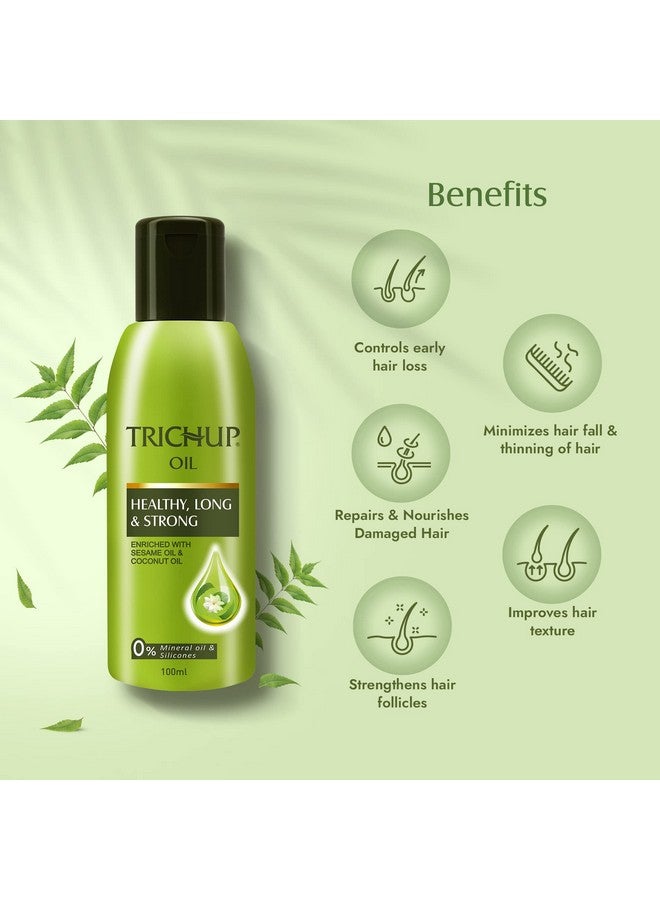 TRICHUP زيت شعر صحي طويل وقوي مع فوائد طبيعية من زيت السمسم وزيت جوز الهند ومغذى بالألوة فيرا ونيم (200 مل) (عبوة من 2) - Image 3