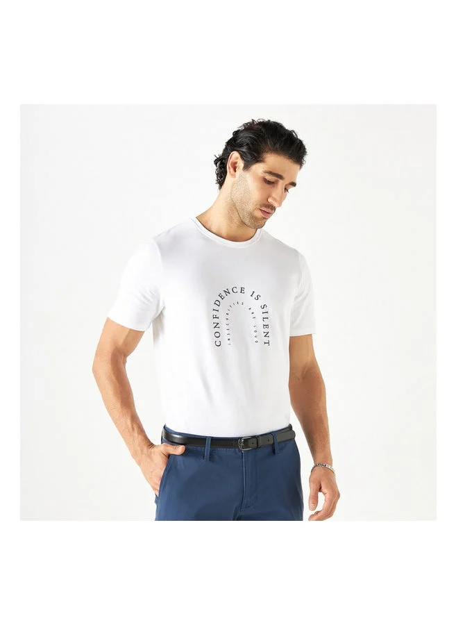 ايكونيك Slogan Print Crew Neck T-Shirt