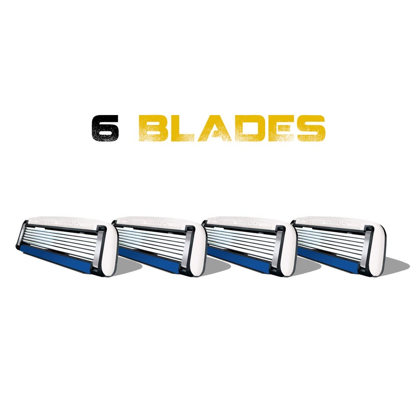HeadBlade Men's HB6 Refill Shaving Razor Blades - 6 Stainless Steel Blades for No Tugging or Pulling, Shave Less, Works for Face, Body, and Scalp (12 Blades) 3 Pack - Image 3