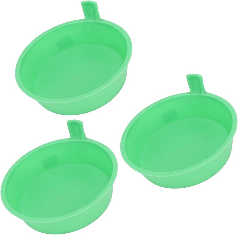 Livestock Feeder Bucket Sturdy Plastic Feed Pan for Chicken Duck Goose,3 Pcs Chicken Feeder Pan for Coops and Barns - Image 2