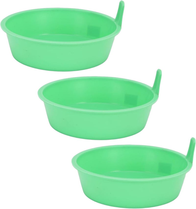 Livestock Feeder Bucket Sturdy Plastic Feed Pan for Chicken Duck Goose,3 Pcs Chicken Feeder Pan for Coops and Barns - Image 3