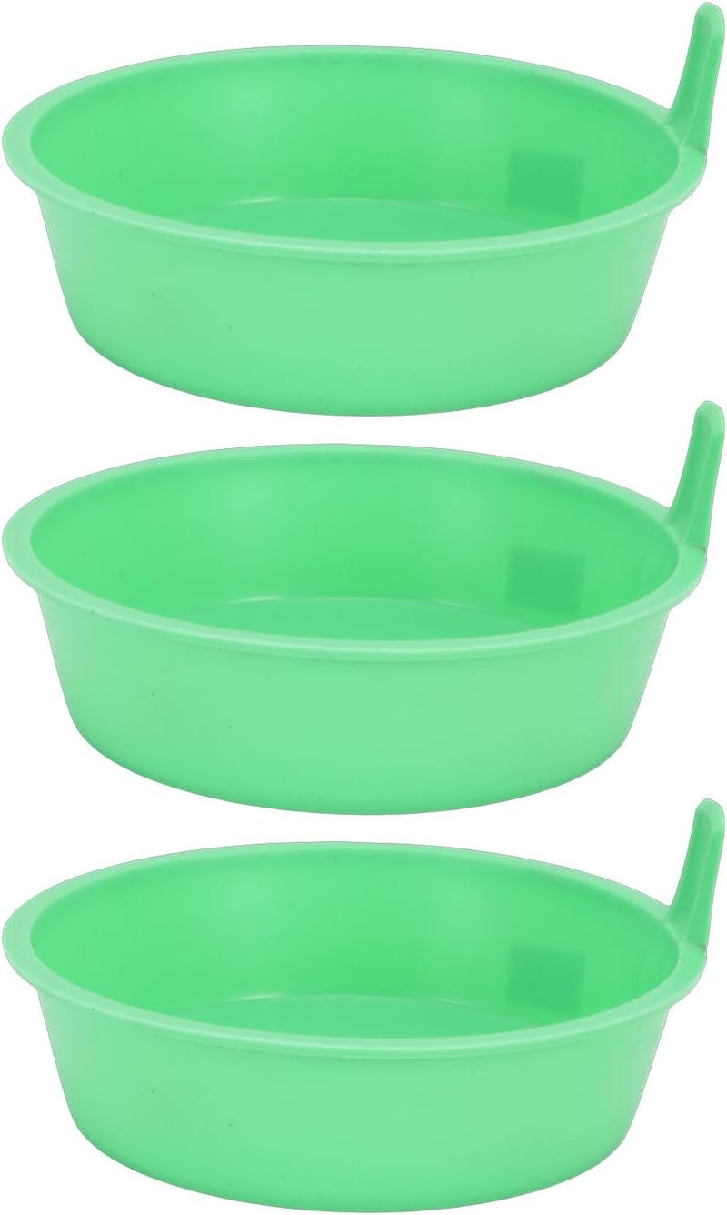 Livestock Feeder Bucket Sturdy Plastic Feed Pan for Chicken Duck Goose,3 Pcs Chicken Feeder Pan for Coops and Barns - Image 4