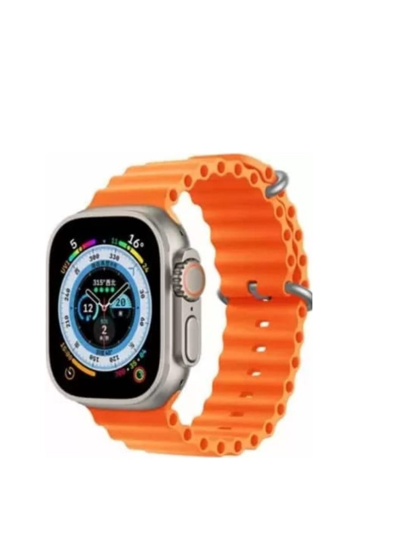 HW - HW 8 ULTRA MAX Smart Watch Series 8 With Full Screen Works With the Android And IOS System Quick Response Wireless Charging And Supports GPS, Size 49 mm - Orange - Image 1