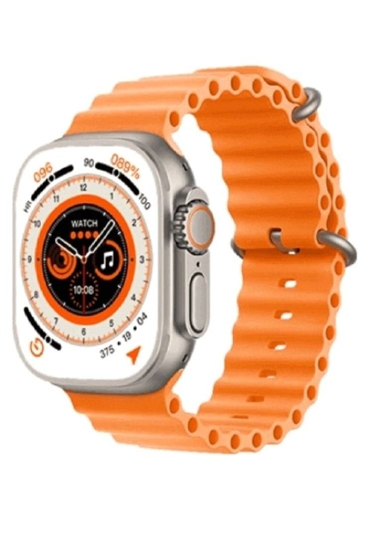 HW - HW 8 ULTRA MAX Smart Watch Series 8 With Full Screen Works With the Android And IOS System Quick Response Wireless Charging And Supports GPS, Size 49 mm - Orange - Image 1