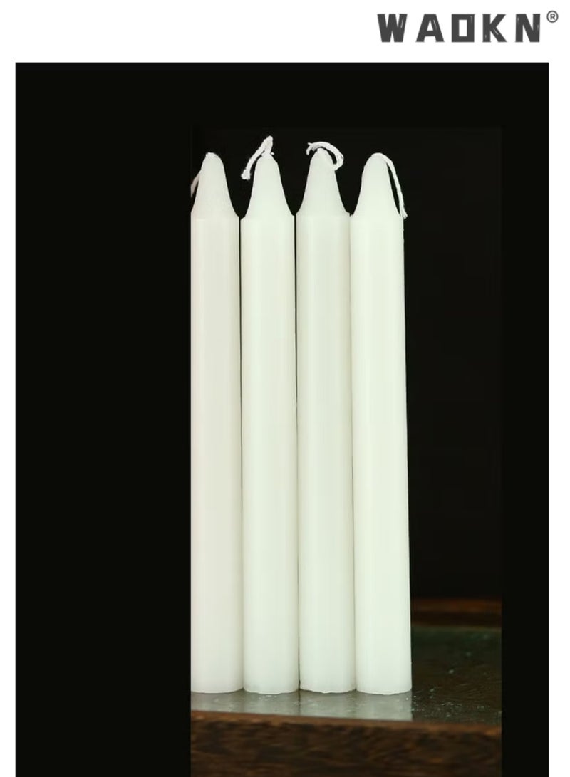 دبليو أيه أو كي أن 10Sets من شموع الإضاءة المنزلية الطوارئ بدون دخان قطر شمعة القطب الطويل 1.7 × 20 سم يمكن أن تحترق لمدة حوالي 6 ساعات غير معطرة حفل الزفاف المنزلي عيد الميلاد ديكور الزفاف المنزلي وشموع ديكور المنزل Wh - Image 1