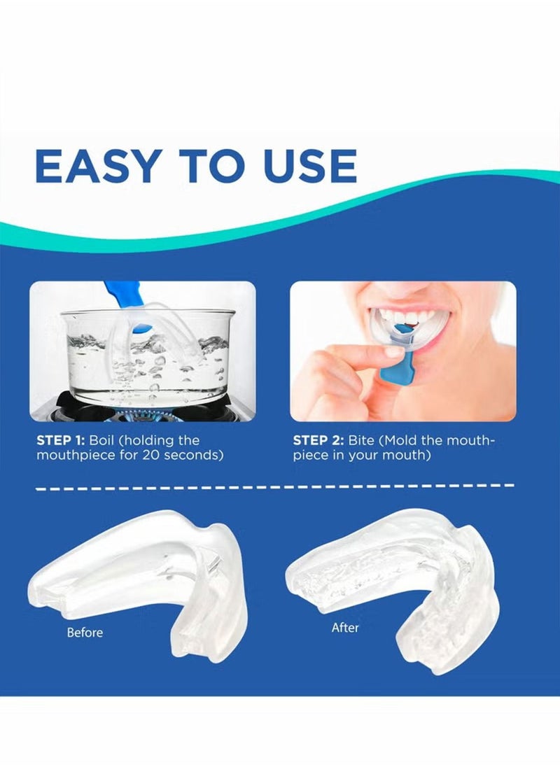 1 Pack Anti-Snoring Mouthpiece Adjustable Jaw Positioning Grinding Mouthpiece Night Time Teeth Mouthguard & Sleeping Bite Guard