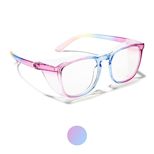 LianSan Oversize Anti-Fog Safety Glasses for Nurses, Z87.1 Certified Goggles for Women, Square UV Protection Rainbow - Image 1