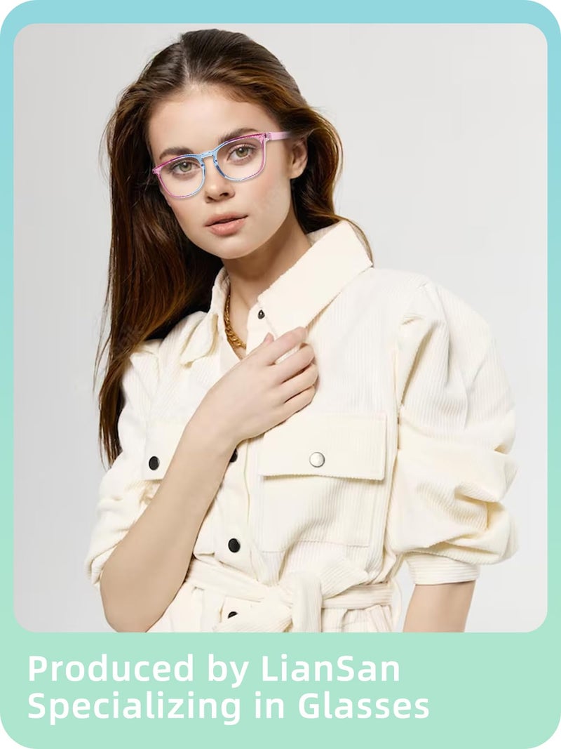 LianSan Oversize Anti-Fog Safety Glasses for Nurses, Z87.1 Certified Goggles for Women, Square UV Protection Rainbow - Image 2