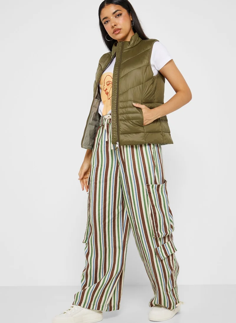 VERO MODA Zip Through Puffer Vest Jacket