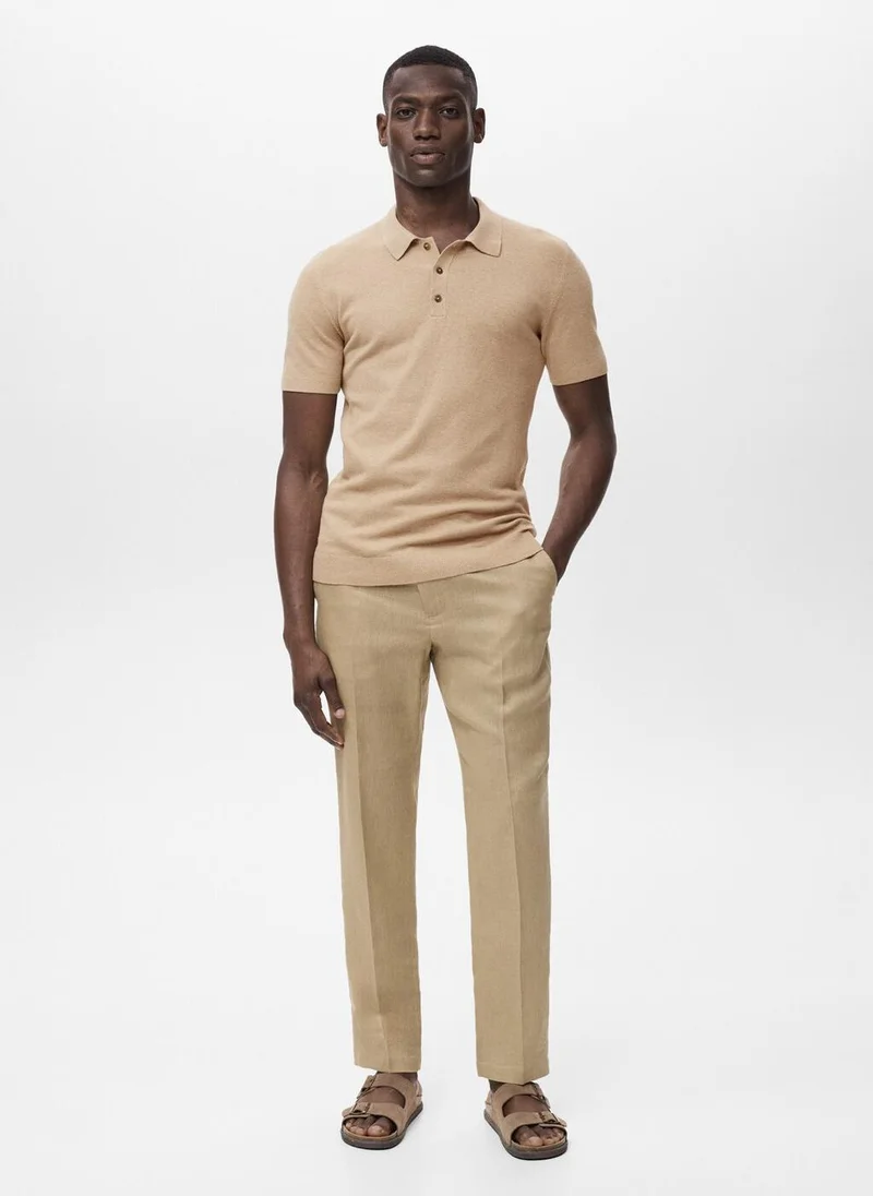 Mango Man  Fine-knit cotton polo shirt for Men | Best Price UAE